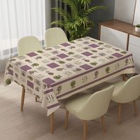 Nappe de table en tissu soyeux et lisse avec fleurs violettes, nappe personnalisée avec logo, nappe rectangulaire pour fête personnalisée