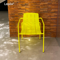 Chaise de salle à manger d'extérieur personnalisable en métal aluminium, design couleur vive, pour hôtel, bistrot, bar, balcon, mobilier de jardin