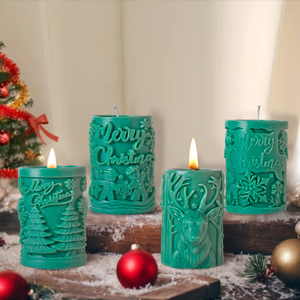 <span class=keywords><strong>DOMU</strong></span>-Moldes cilíndricos de árbol de Navidad de nuevo diseño, molde de vela de silicona de Reno de Pilar 3D para moldes de yeso perfumados hechos a mano - Product Image 4