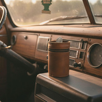Porte-monnaie cylindrique vintage en cuir transfrontalier, mini pochette à monnaie zippée portable avec boucle porte-clés unisexe
