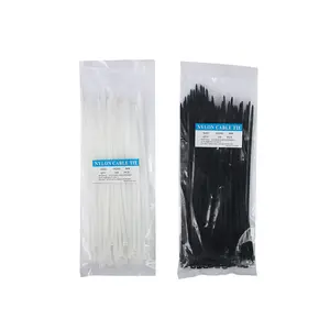 China Fabriek Nylon 66 Pa 66 Materiaal Kabelbinder Plastic Leverancier Kabelklem Riem Wraps 7.6*380Mm Ritssluitingen
