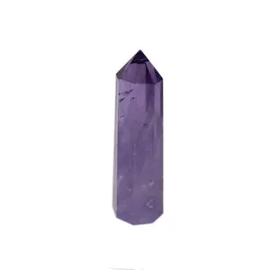 natural brazilian Amethyst 8 sides point column Purple crystal point wand crystals healing stones feng shui