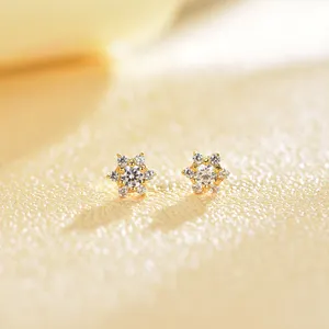Gioielli di moda orecchini pendenti a cinque stelle da donna in argento Sterling 925 con zirconi gioielli per feste