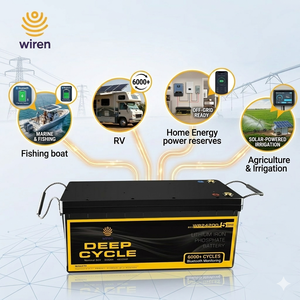Batterie LiFePO4 Wiren 25,6V 200Ah 5120Wh Lithium Intelligente avec Bluetooth Charge Rapide 5,12kWh pour Pompe à Eau de Ferme à Distance - Product Image 1