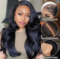100% perruques de cheveux humains naturels sans colle, perruque précoupée prépliée cheveux humains cheveux brésiliens, prêt à l'emploi HD perruque humaine sans colle brute