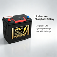 Baterai Lithium-Ion LiFePO4 Model DIN45 12.8V 45Ah Bersertifikasi VELA CE 3000 Siklus -30-59 Suhu Operasi Skuter UPS Guangdong