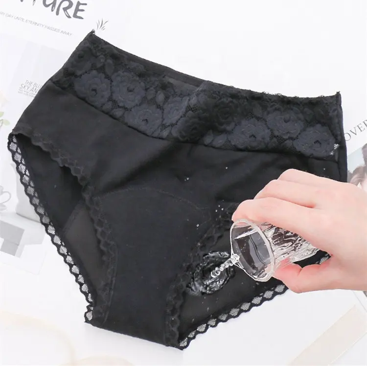 OEM Factory Plus Size Period Underwear Menstrual Underwear Leakproof Panties High Waist Lace Quick Absorb Underwear