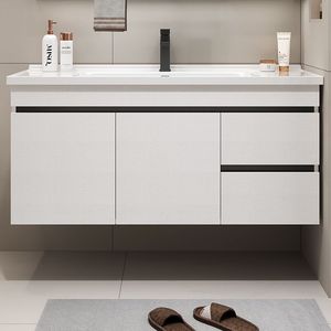 Ensemble de meubles de salle de bain modernes et minimalistes, lavabo, meuble sous-vasque, lavabo sur pied - Product Image 4