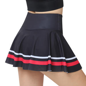 مخصص للتحكم في البطن ملابس تنس عالية الجودة تنورة رياضية نسائية بطباعة صبغة ربطة عنق تنورات تنس مع شورت وجيوب - Product Image 5