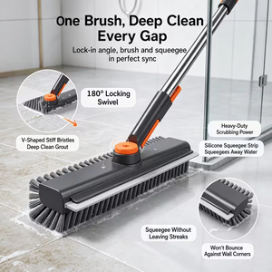 Balai-<span class=keywords><strong>brosse</strong></span> 3-en-1 pour le nettoyage des sols avec manche long détachable, <span class=keywords><strong>brosse</strong></span> à poils rotatifs pour le nettoyage domestique, prix d'usine, vente en gros - Product Image 2