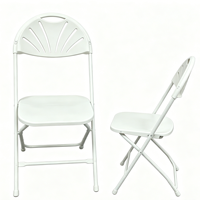 Chaise pliante en plastique à dossier éventail, avec structure métallique moderne, durable, empilable, facile à transporter, pour événements extérieurs, fêtes et banquets, vente en gros