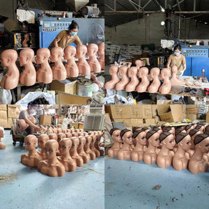 Tête de mannequin réaliste professionnelle en PP à long cou avec épaules et maquillage pour présentation de perruques – Vente en gros à prix réduit - Product Image 5