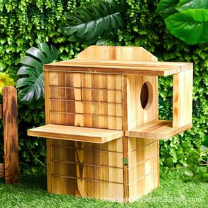 บ้านกระรอกไม้สไตล์ครอส-บอร์เดอร์แบบใหม่, รังกระรอกแขวนกลางแจ้งทำจากไม้เนื้อแข็ง, ผู้ผลิตรังกระรอกไม้ - Product Image 1