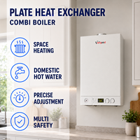 Chaudière murale à gaz combinée 24 kW avec échangeur de chaleur à plaques, chaudière efficace pour le système de chauffage domestique et l'eau chaude