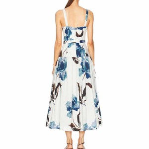Produttore di fabbrica di alta qualità con cinturino stampato elegante senza maniche <span class=keywords><strong>Bustier</strong></span> con Design a goccia abito Midi - Product Image 2