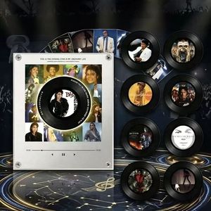 Imán <span class=keywords><strong>de</strong></span> Refrigerador Personalizado con Reproductor <span class=keywords><strong>de</strong></span> CD NFC <span class=keywords><strong>de</strong></span> Michael Jackson, 9 Discos <span class=keywords><strong>de</strong></span> Vinilo DIY, Decoración <span class=keywords><strong>de</strong></span> Coachella, Luz Nocturna Giratoria - Product Image 1