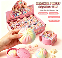 Crackle Fbuff Jouet Squishy en forme de Boulette Vapeur, Aliment de Simulation Coloré, Doux à Presser, Anti-stress, Jouet Sensoriel Fidget pour la Décompression, Cadeaux