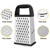 Râpe à fromage de cuisine portable à 4 côtés râpe à fromage en acier inoxydable avec boîte conteneur