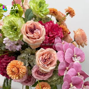 LEDA Handmade Lush Pink Peach Orange Green Faux <b>Flower</b> Arrangement Cascading Trailing Amaranthus Anthurium Orchid 60cm <b>Wedding</b> - Product Image 2