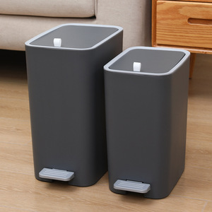 Foot Operated Kitchen Trash Can 8L Rectangular Pedal Indoor Waste <b>Bin</b> - Product Image 2