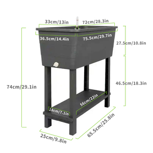 Boîte de jardinière en plastique pour lit de jardin surélevé extérieur à <span class=keywords><strong>arrosage</strong></span> automatique avec étagère de rangement pour jardin cour herbe légume <span class=keywords><strong>fleur</strong></span> - Product Image 4