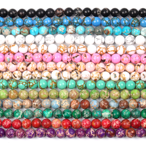 Cuentas <span class=keywords><strong>de</strong></span> piedra natural, howlita, turquesas, Jaspers, Concha suelta para fabricación <span class=keywords><strong>de</strong></span> joyería, pulsera DIY, <span class=keywords><strong>collar</strong></span>, accesorios - Product Image 2