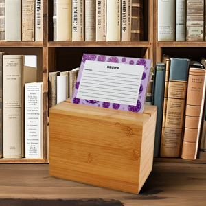 Rustic Wooden Recipe Box with Cards and <b>Dividers</b>,Farmhouse Recipe Card Box Vintage for Kitchen - Product Image 6