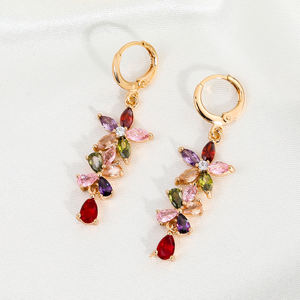 Juego de Collar y Aretes de Lujo con Baño de Oro y Circonitas en Forma de Gota de Agua para Mujer, Joyería para Compromiso, Boda y Fiesta Nupcial - Product Image 6