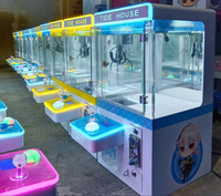Promotion : Machine à griffes à monnayeur réglable en plastique pour poupées et peluches, avec jeux d'amusement en anglais