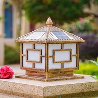 Usine en gros solaire poste porte principale lampe moderne extérieur pilier lumière étanche jardin lumière