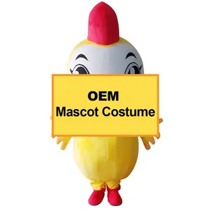 Kostum maskot karnaval ayam kuning untuk orang dewasa
