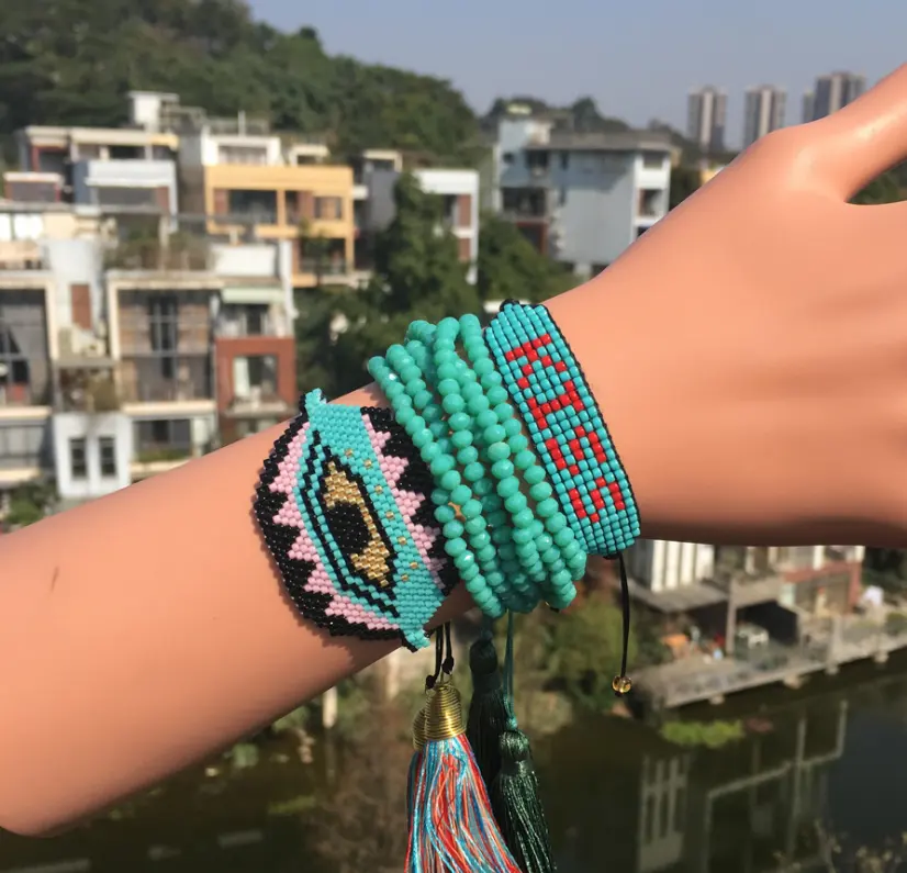 Venta al por mayor hecho a mano de diseño Miyuki cuentas de joyería amistad miyuki pulseras para las mujeres