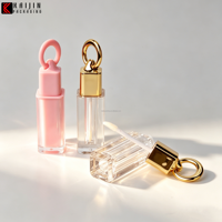 Conteneur vide pour gloss à lèvres de 4 ml, bouchon à vis en plastique, tube de gloss à lèvres rose rouge personnalisable, flacon d'huile à lèvres, logo personnalisé