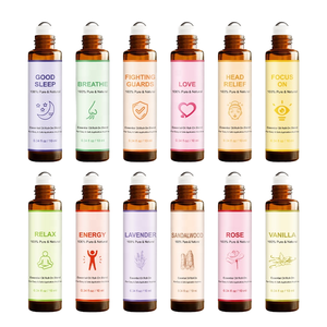 Vente en gros de 10ml d'huiles essentielles de lavande bouteille à bille odeur douce pour le soulagement de la tête sommeil et maux de tête - Product Image 1