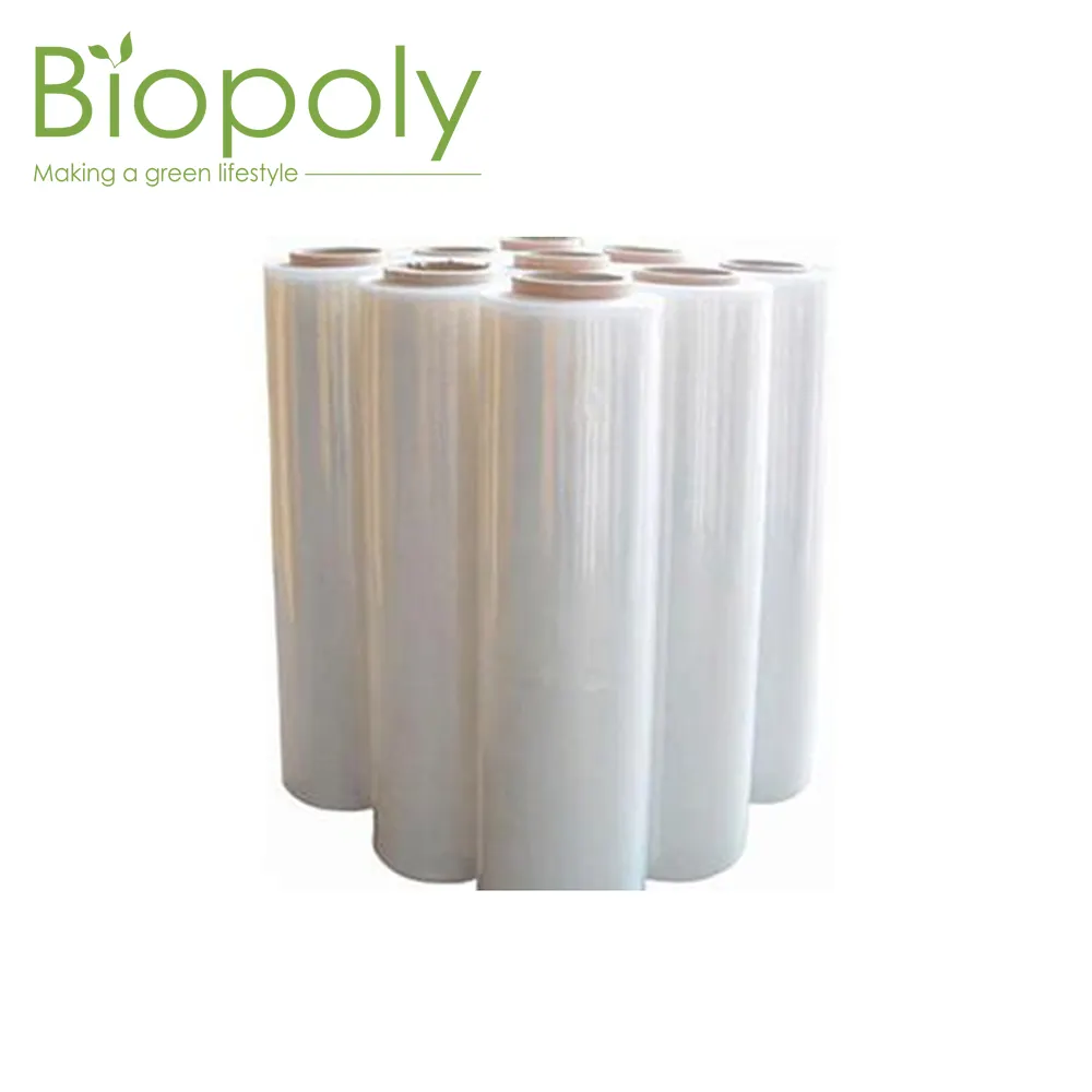Película adhesiva <span class=keywords><strong>de</strong></span> Pla ecológica impresa con logotipo personalizado, envoltura adhesiva compostable, película adhesiva 100% biodegradable
