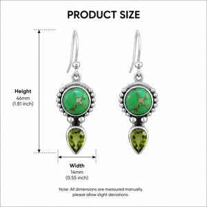 Orecchini Pendenti Vintage Verde-Blu per Donna, Gioielli Eleganti e alla Moda - Product Image 5