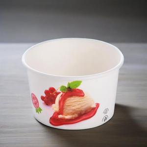 Vente en gros Tasse à crème glacée en papier jetable imprimé Tasse à yaourt glacé en papier avec couvercle en forme de dôme - Product Image 5