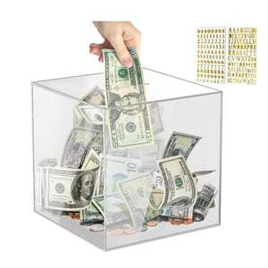 Akrilik şeffaf kumbara yetişkinler değişim kavanoz para kumbarası tarzı ile açık kumbara açılmamış gerçek vitrin rafı kırmak gerekir - Product Image 5