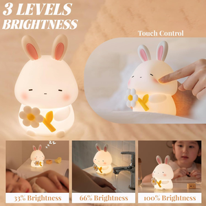 Rabbit Night Light Rechargeable Silicone <strong>Lamp</strong> Cute Animal Tabletop <strong>Lamp</strong> Perfect Sleep Companion for Kids and Teens - Product Image 3