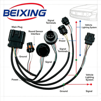Câble Répartiteur de Ventilateur d'Ordinateur BeiXing, Faisceau de Câbles SATA 4 Broches PWM 6 Cœurs 24AWG, Fil Entièrement en Cuivre IP65 pour Automobile/Moto
