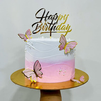 Ensemble de papillons en acrylique de style transfrontalier avec une grande réduction de volume pour la Saint-Valentin, la fête des mères, la décoration d'anniversaire