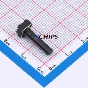 TSA06131-180B332CA Tactile Switch Through hole-4P,6.1x6.1mm Switch Single Pole Single Throw Round Button 1.8N 6.1mm - Product Image 1