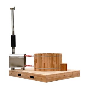 في الهواء الطلق 2 شخص أحمر ، أطلق ، سخان خشبي لحديقة سبا - Product Image 2