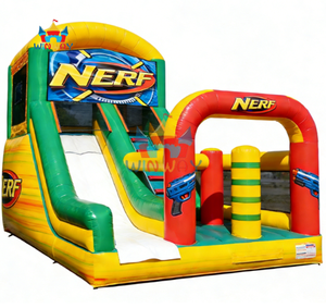 Château gonflable NERF avec toboggan, qualité professionnelle, pour fêtes d'enfants et locations - Product Image 1