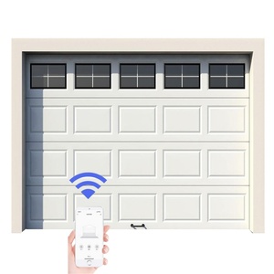 <span class=keywords><strong>Porte</strong></span> <span class=keywords><strong>de</strong></span> <span class=keywords><strong>garage</strong></span> <span class=keywords><strong>sectionnelle</strong></span> automatique moderne en acier <span class=keywords><strong>de</strong></span> haute qualité avec fenêtres en verre, motorisée et télécommandée, pour allée extérieure - Product Image 2