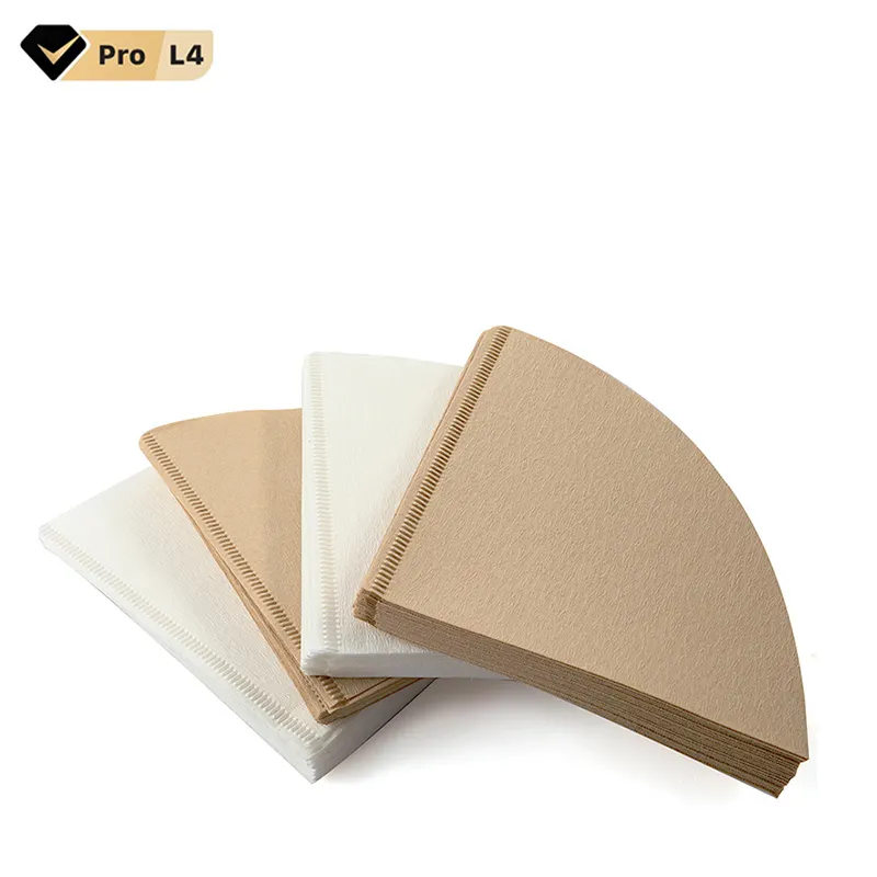 Fabricante de papeles de filtro Filtros de café de cono en forma de V Papel desechable de goteo natural portátil para filtro de café