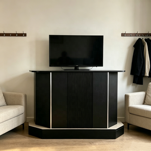 Buffet moderne en bois noir style Art Déco, meuble de rangement pour <span class=keywords><strong>salon</strong></span>, salle à manger, entrée, décoration intérieure - Product Image 2