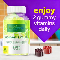 Gummies multivitaminées personnalisées OEM pour femmes adultes – Énergie, métabolisme, soutien osseux et immunitaire – Complément nutritionnel quotidien saveur baies – 2