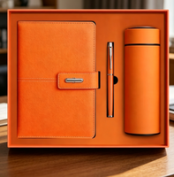 Coffret Cadeau Luxe 2026 : Carnet A5 en Cuir PU, Thermos, Bouteille d'Eau et Clé USB