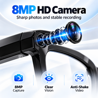 Lunettes Caméra IA V03Pro 8MP Vidéo 1200P Anti-tremblement Traduction en temps réel Photochromiques UV400 Type-C 40g Conception Open Ear IP65